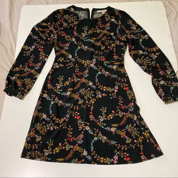 Loft Women Career Formal Long Sleeve Floral Dress - Picture 2 of 9
